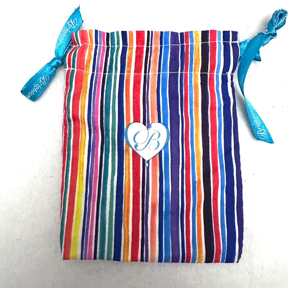 Brighton 4.5" x 6" Multicolor Stripe Jewelry Dust Bag Pouch Drawstring Accessory